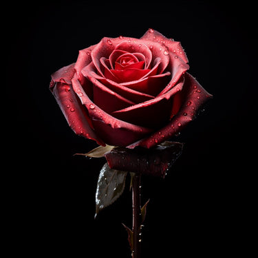Red Rose Black Background Canvas